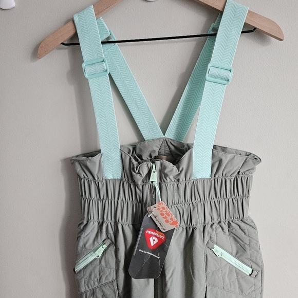 Free People Greyed Olive All Prepped Bibb Snow Jumpsuit NWT - Picture 3 of 14